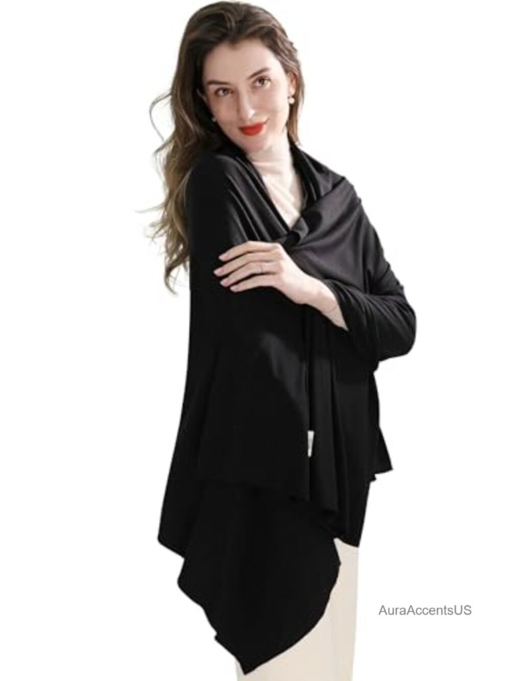TENCEL Lyocell Pashmina Shawl Wrap for Women - Soft Airplane Travel Blanket